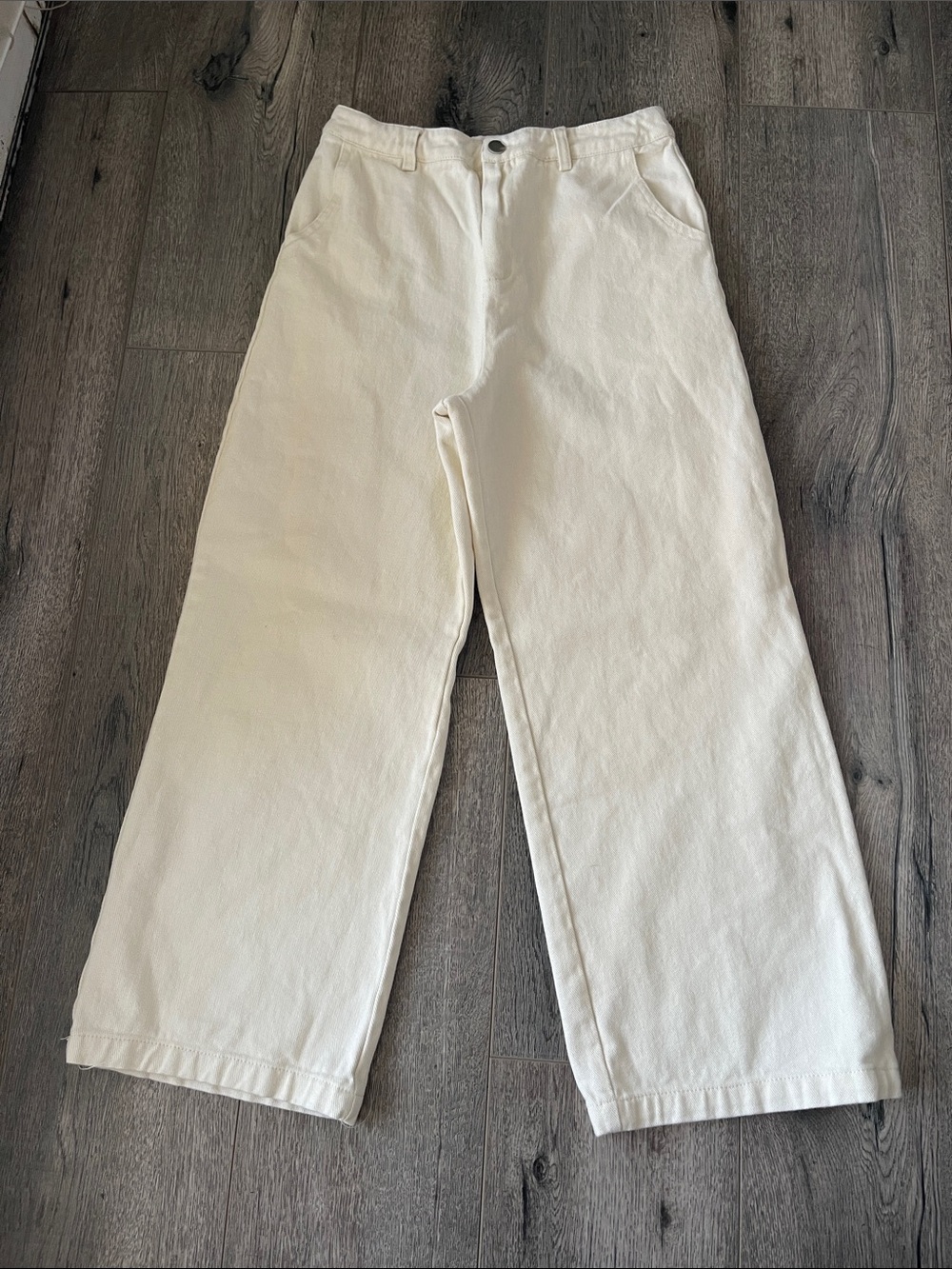 OAK + FORT Off-White Wide Leg Pants
